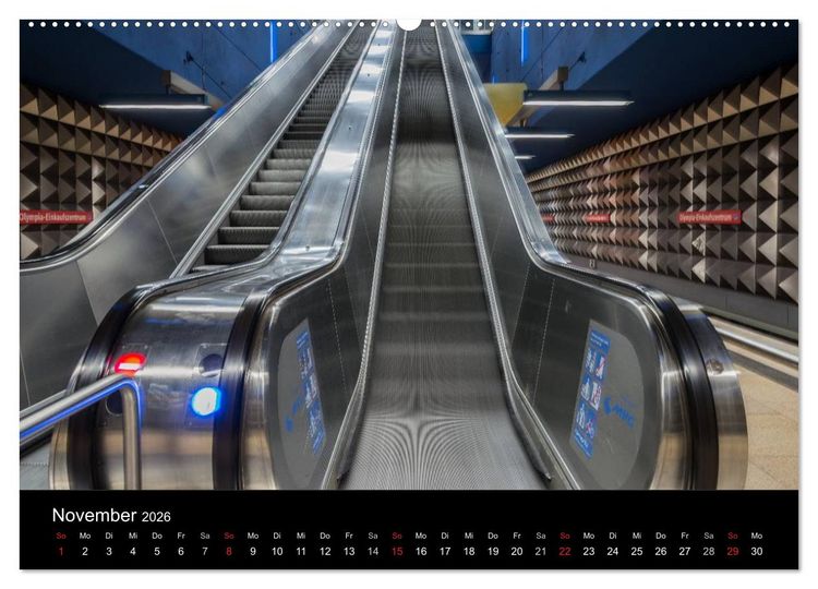 Produktbild: U-Bahn in M&uuml;nchen (hochwertiger Premium Wandkalender 2026 DIN A2 quer), Kunstdruck in Hochglanz