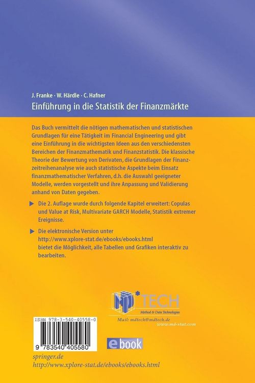 Produktbild: Einf&uuml;hrung in die Statistik der Finanzm&auml;rkte