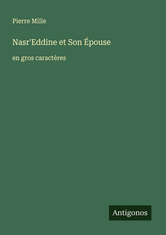 Produktbild: Nasr'Eddine et Son &Eacute;pouse