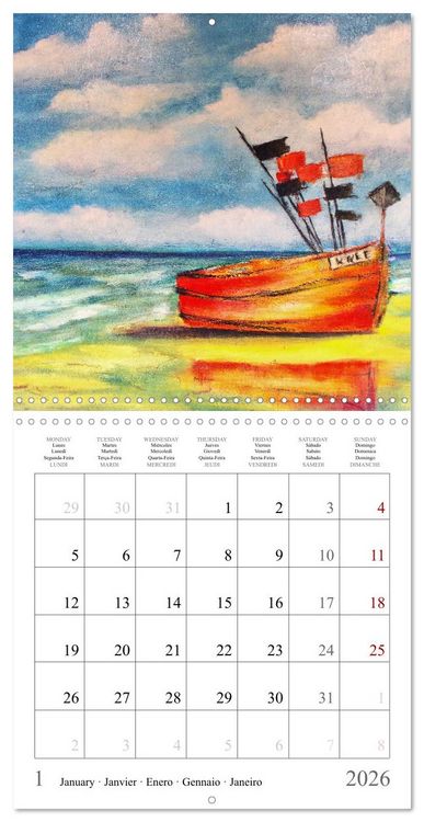 Produktbild: Maritime Adventures - Colourfully painted boats (Wall Calendar 2026 12 &times; 12 Inch) CALVENDO 12 Month Wall Calendar