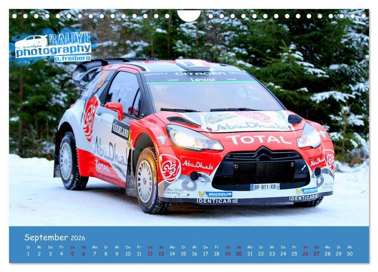 Produktbild: WRC Schweden White Open 2026 (Wandkalender 2026 DIN A4 quer), CALVENDO Monatskalender