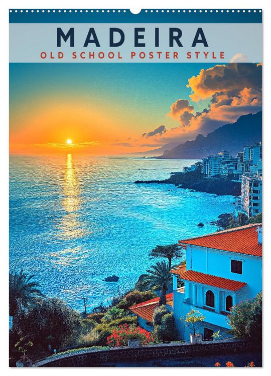 Produktbild: Madeira - Old School Poster Style (Wandkalender 2026 DIN A2 hoch), CALVENDO Monatskalender