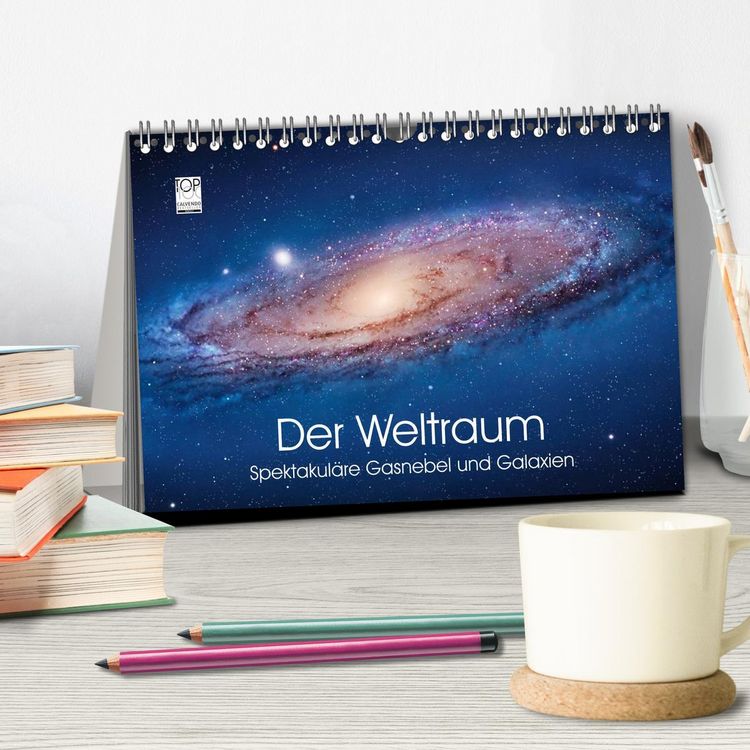 Produktbild: Der Weltraum. Spektakul&auml;re Gasnebel und Galaxien (Tischkalender 2026 DIN A5 quer), CALVENDO Monatskalender