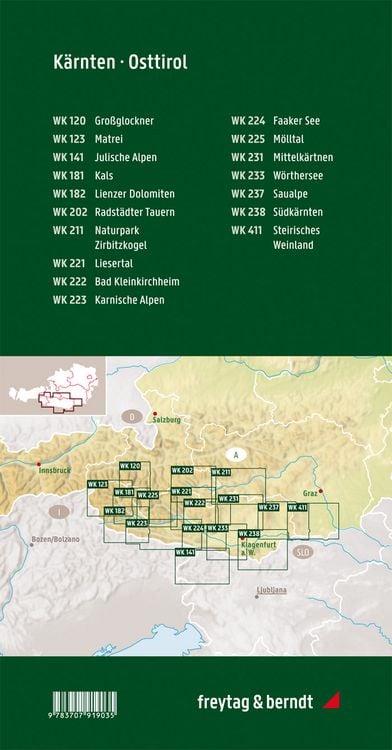 Produktbild: K&auml;rnten - Osttirol, Wanderkarten Set 1:50.000