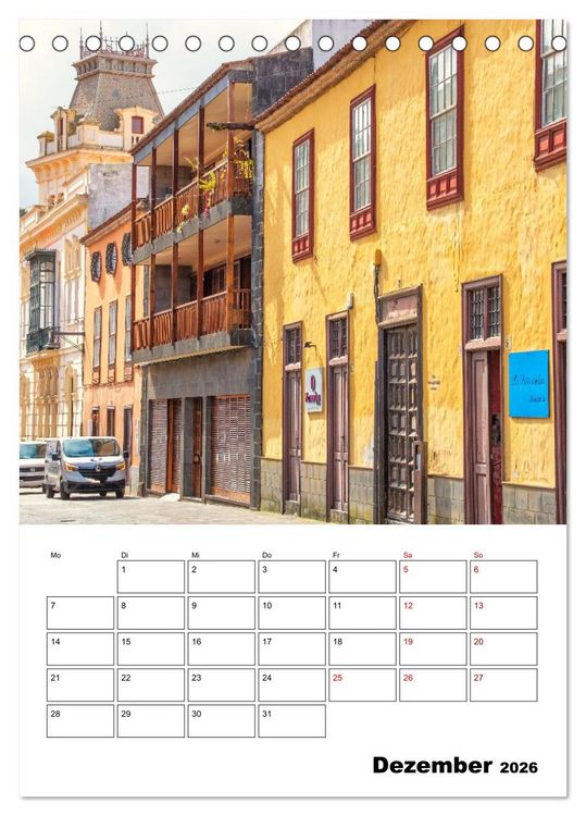 Produktbild: Wundersch&ouml;nes Reiseziel - La Laguna und La Orotava (Tischkalender 2026 DIN A5 hoch), CALVENDO Monatskalender