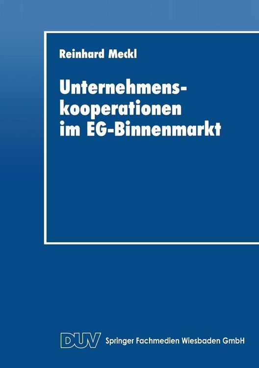 Produktbild: Unternehmenskooperationen im EG-Binnenmarkt