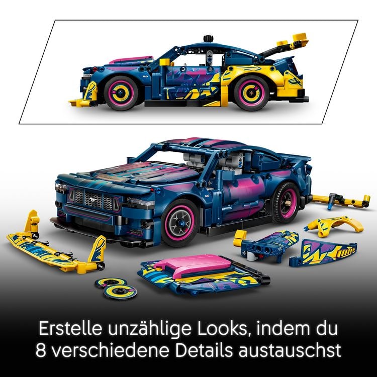 Produktbild: LEGO Technic 42236 Ford Mustang GT Auto aus der Tuning-Werkstatt, anpassbares Spielzeugauto