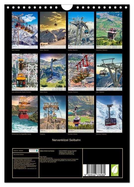 Produktbild: Nervenkitzel Seilbahn (Wandkalender 2026 DIN A4 hoch), CALVENDO Monatskalender