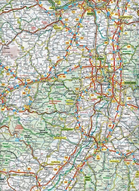 Produktbild: KuF Deutschland Stra&szlig;enkarte S&uuml;d