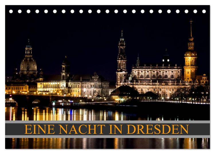 Produktbild: Eine Nacht in Dresden (Tischkalender 2026 DIN A5 quer), CALVENDO Monatskalender