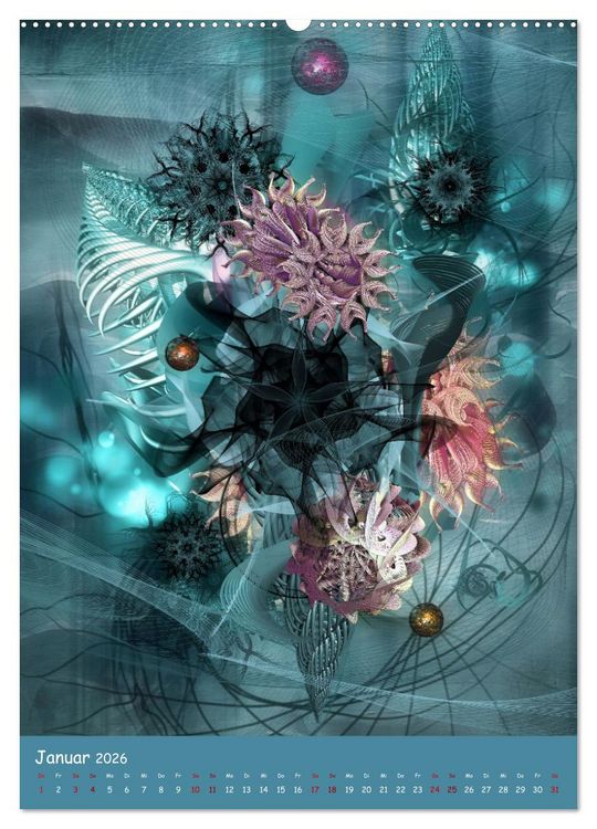 Produktbild: Florale Fraktale (hochwertiger Premium Wandkalender 2026 DIN A2 hoch), Kunstdruck in Hochglanz