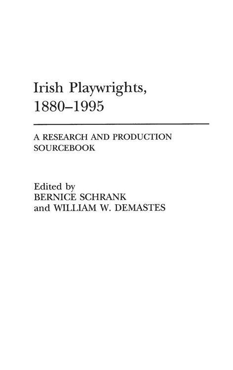 Produktbild: Irish Playwrights, 1880-1995