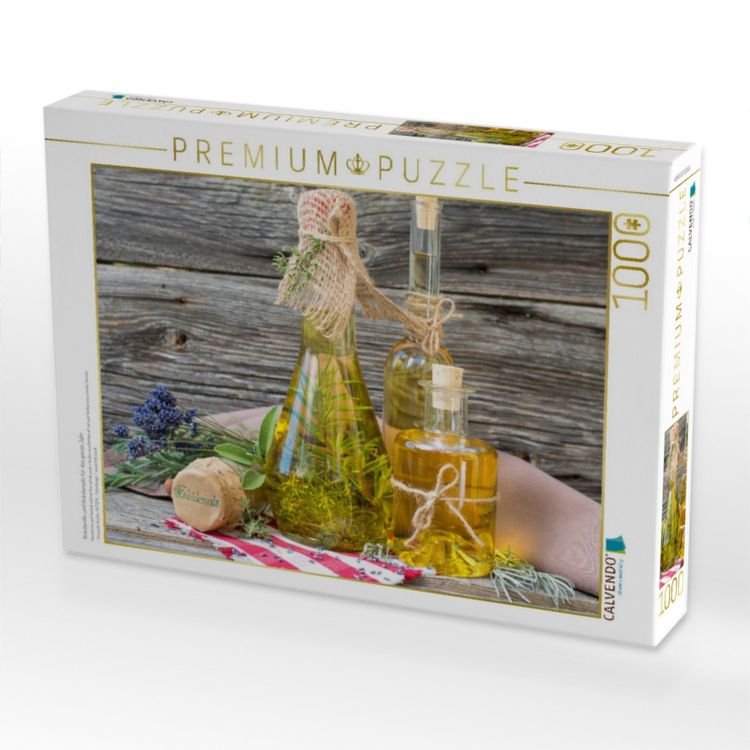 Produktbild: CALVENDO Puzzle Kr&auml;uter&ouml;le und Kr&auml;utersalz f&uuml;r das ganze Jahr | 1000 Teile Lege-Gr&ouml;&szlig;e 64x48cm Foto-Puzzle f&uuml;r gl&uuml;ckliche Stunden