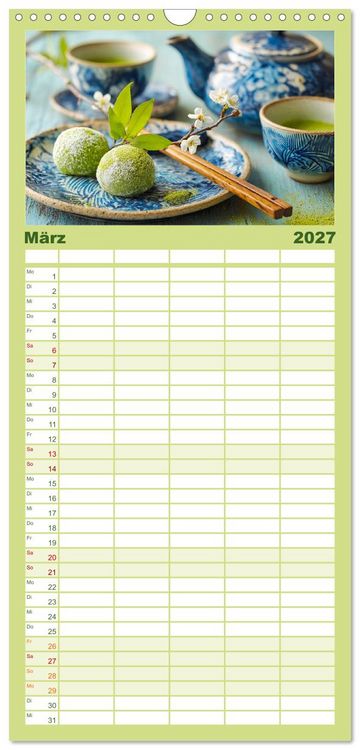 Produktbild: Familienplaner 2027 - Genussmomente. Streifzug durch die japanische K&uuml;che mit 5 Spalten (Wandkalender, 21 x 45 cm) CALVENDO