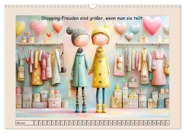 Produktbild: Herzensmomente. Beste Freundinnen in Liebe verbunden (Wandkalender 2026 DIN A3 quer), CALVENDO Monatskalender