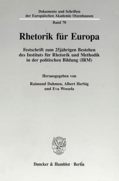 Bild vom Artikel Rhetorik für Europa. vom Autor Raimund Dahmen