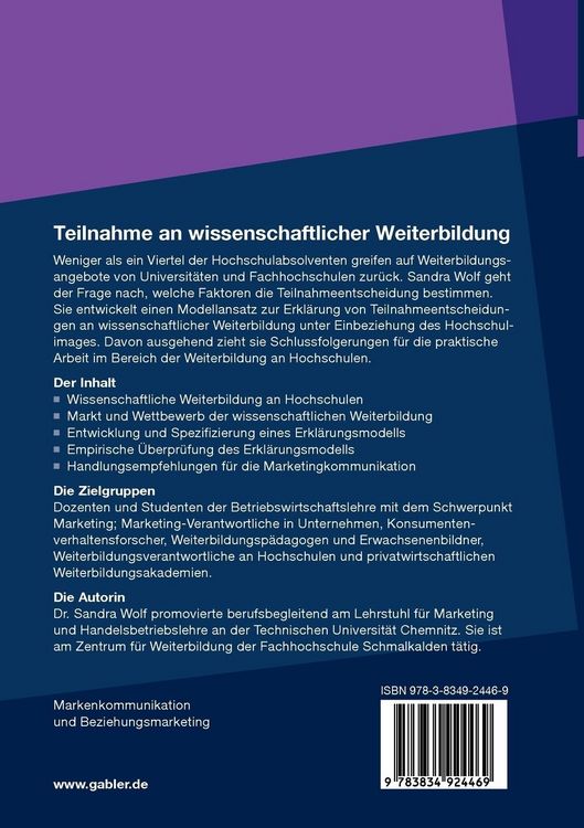 Produktbild: Teilnahme an wissenschaftlicher Weiterbildung