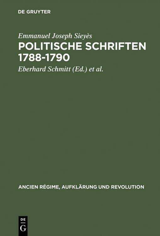 Produktbild: Politische Schriften 1788-1790