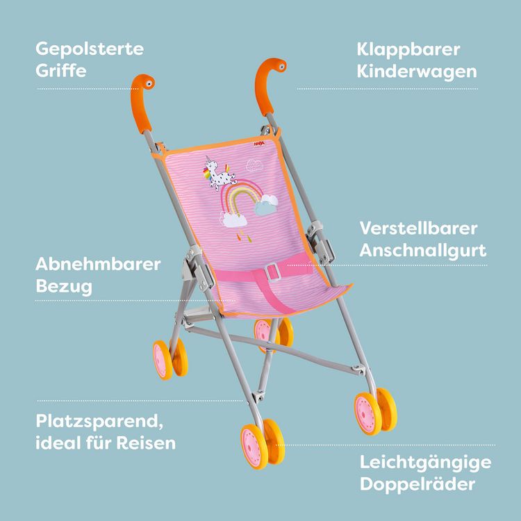 Produktbild: HABA 2013338001 - Puppenbuggy Regenbogen