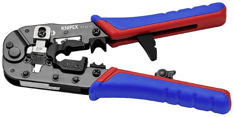 Produktbild: Knipex Crimpzange f&uuml;r RJ45-Westernstecker 97 51 13 Crimpzange