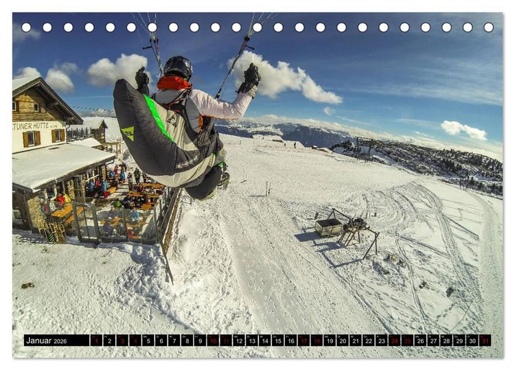 Produktbild: Paragliding - unvergessliche Momente erleben (Tischkalender 2026 DIN A5 quer), CALVENDO Monatskalender