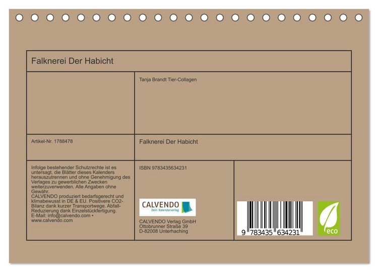 Falknerei Der Habicht (Tischkalender 2025 DIN A5 quer), CALVENDO Monatskalender