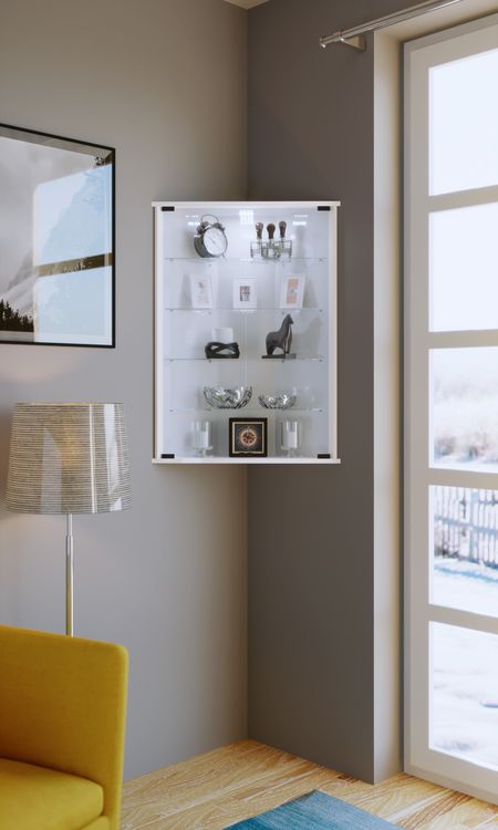 Produktbild: H&auml;ngevitrine Wandvitrine Eckvitrine Vecko