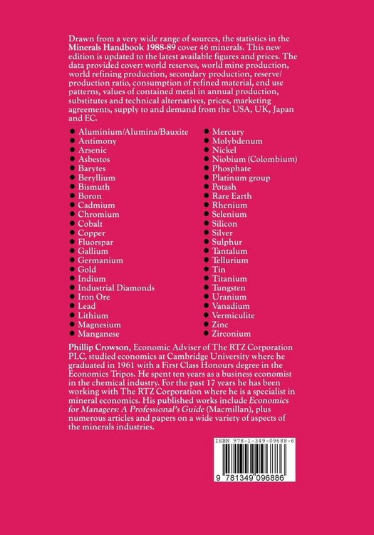 Produktbild: Minerals Handbook 1988-89