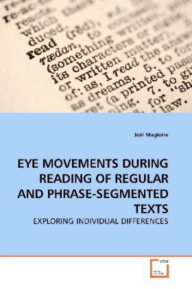 Produktbild: Magloire, J: EYE MOVEMENTS DURING READING OF REGULAR AND PHR