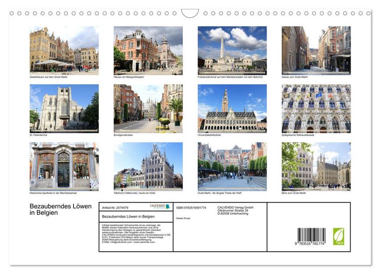 Produktbild: Bezauberndes L&ouml;wen in Belgien (Wandkalender 2026 DIN A3 quer), CALVENDO Monatskalender