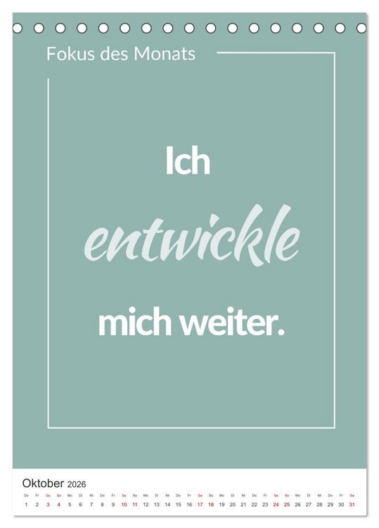Produktbild: Achtsamkeitskalender: Mehr Achtsamkeit im Alltag mit dem Fokus des Monats (Tischkalender 2026 DIN A5 hoch), CALVENDO Monatskalender