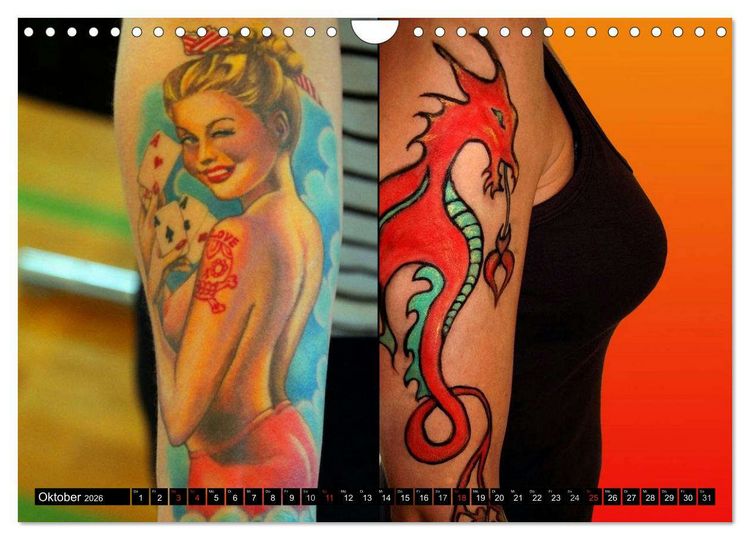 Produktbild: K&ouml;rperkult Tattoo (Wandkalender 2026 DIN A4 quer), CALVENDO Monatskalender