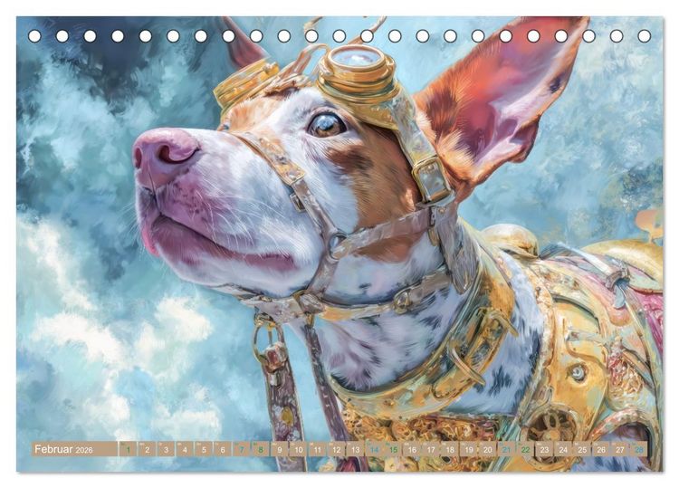 Produktbild: Punkerhunde - Witzige Illustrationen (Tischkalender 2026 DIN A5 quer), CALVENDO Monatskalender
