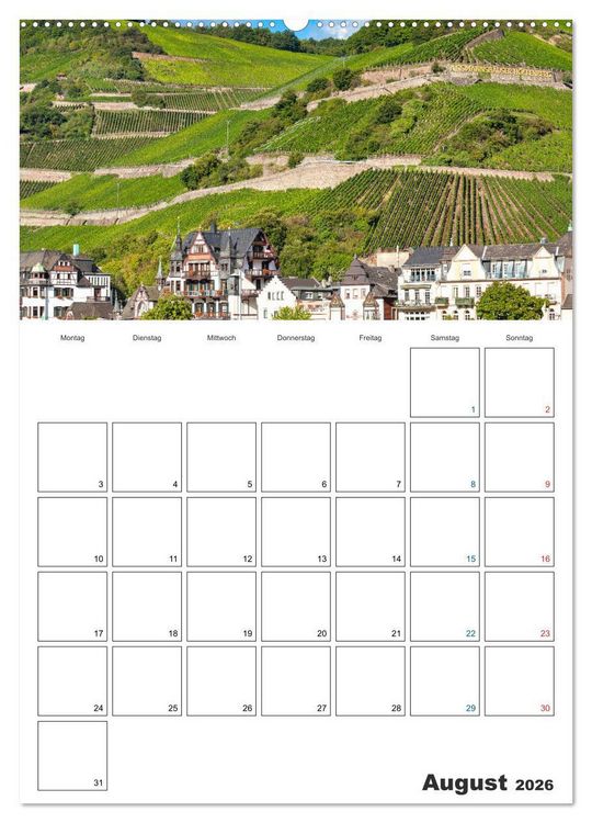 Produktbild: Rheingau Terminplaner (Wandkalender 2026 DIN A2 hoch), CALVENDO Monatskalender