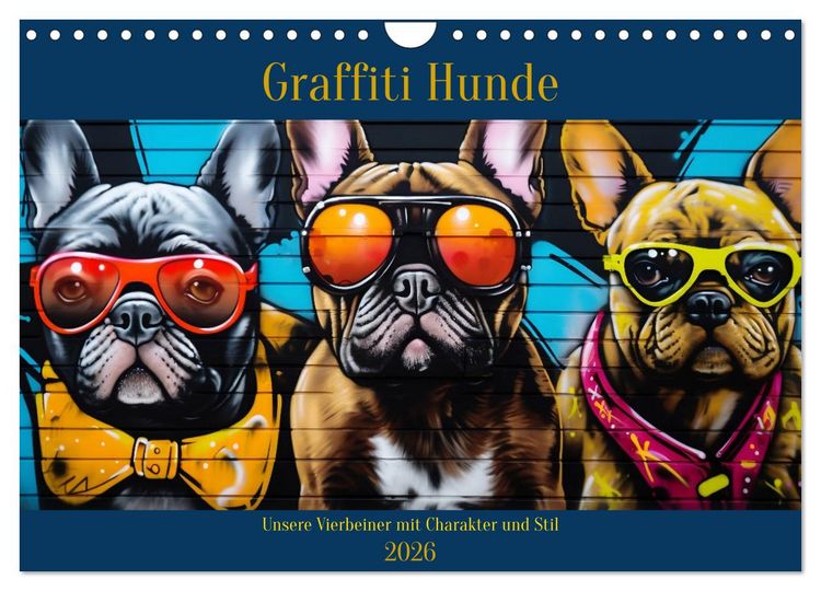 Produktbild: Graffiti Hunde (Wandkalender 2026 DIN A4 quer), CALVENDO Monatskalender