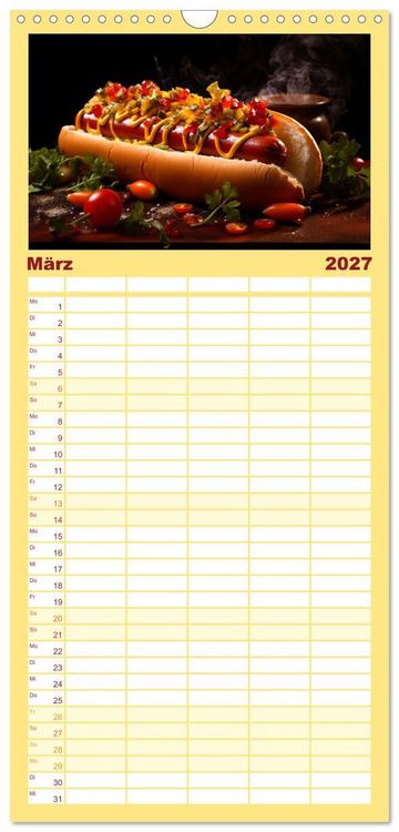 Produktbild: Familienplaner 2027 - Fastfood &Auml;sthetik mit 5 Spalten (Wandkalender, 21 x 45 cm) CALVENDO