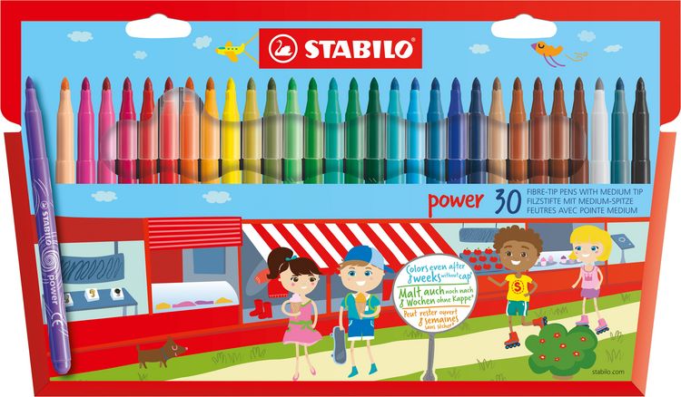 Produktbild: STABILO Filzstift -   power - 30er Pack - mit 30 verschiedenen Farben