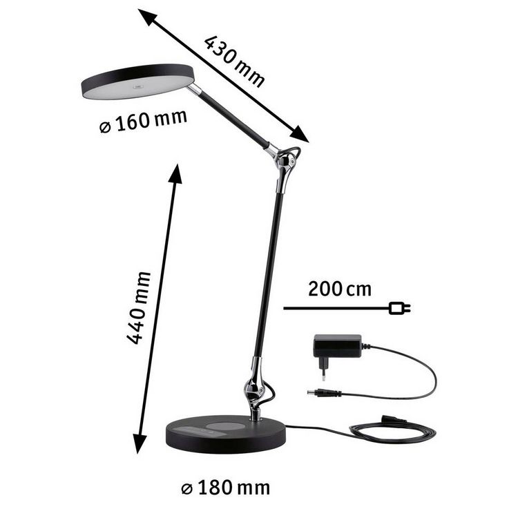 Produktbild: Paulmann Numis 78910 LED-Schreibtischleuchte LED 11W Schwarz