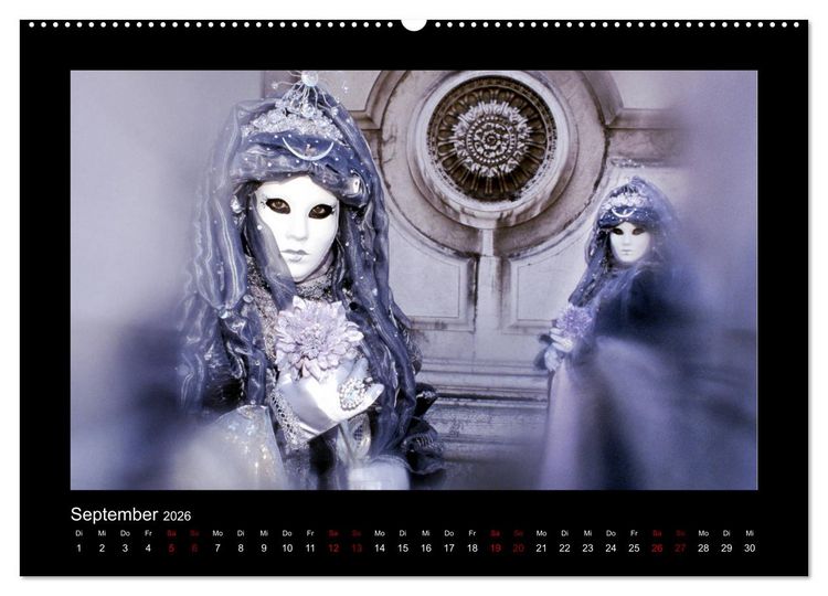 Produktbild: Venezianischer Karneval (hochwertiger Premium Wandkalender 2026 DIN A2 quer), Kunstdruck in Hochglanz