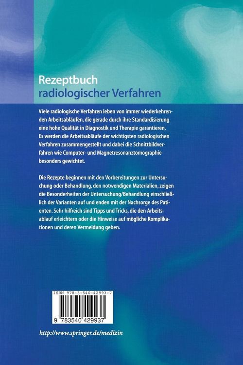 Produktbild: Rezeptbuch radiologischer Verfahren