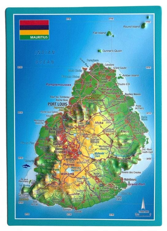Produktbild: Reliefpostkarte Mauritius