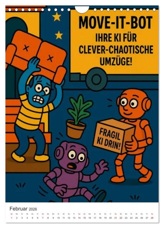 Produktbild: Robo-Champs: Witz trifft auf Chip (Wandkalender 2026 DIN A4 hoch), CALVENDO Monatskalender