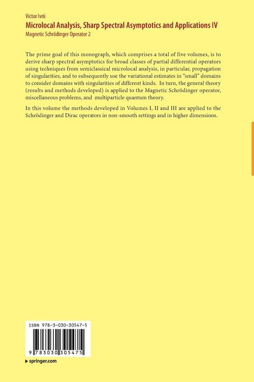 Produktbild: Microlocal Analysis, Sharp Spectral Asymptotics and Applications IV
