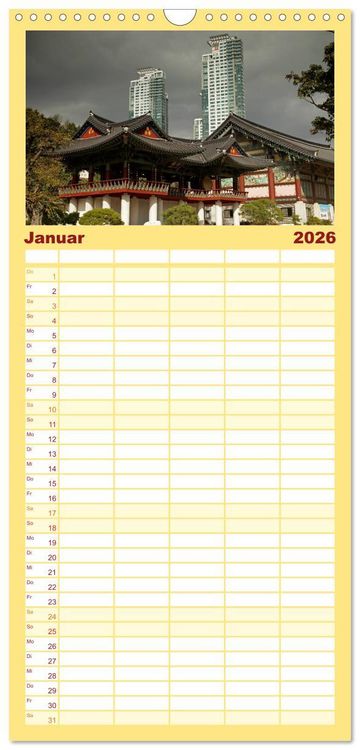 Produktbild: Familienplaner 2026 - Seoul mit 5 Spalten (Wandkalender, 21 x 45 cm) CALVENDO
