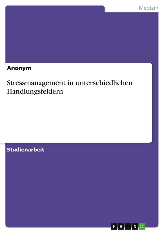 Produktbild: Stressmanagement in unterschiedlichen Handlungsfeldern