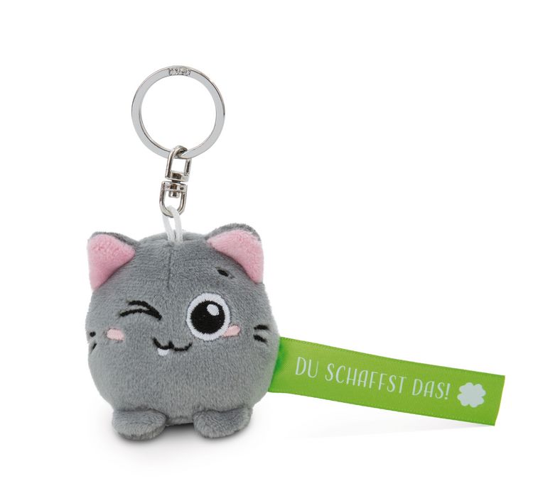 Produktbild: Schl&uuml;sselanh&auml;nger Katze Du schaffst das! gr&uuml;n