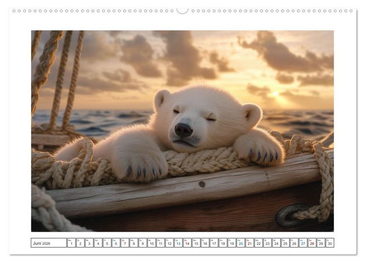 Produktbild: Kleiner Eisb&auml;r und die gro&szlig;e Welt (hochwertiger Premium Wandkalender 2026 DIN A2 quer), Kunstdruck in Hochglanz