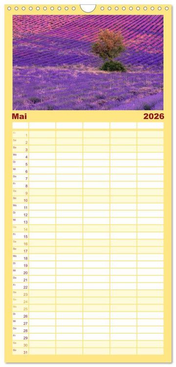 Produktbild: Familienplaner 2026 - Provence, Lavendelzeit in S&uuml;dfrankreich mit 5 Spalten (Wandkalender, 21 x 45 cm) CALVENDO