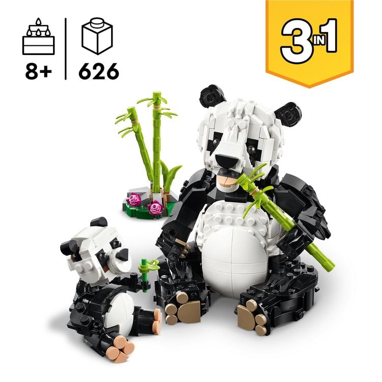 Produktbild: LEGO Creator 31165 3in1 Wilde Tiere: Pandafamilie, Spielzeug f&uuml;r Kinder