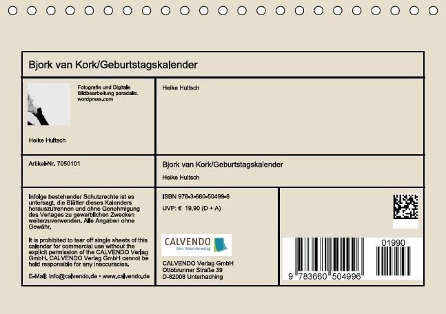 Produktbild: Bjork van Kork / Geburtstagskalender (Tischkalender immerw&auml;hrend DIN A5 quer)